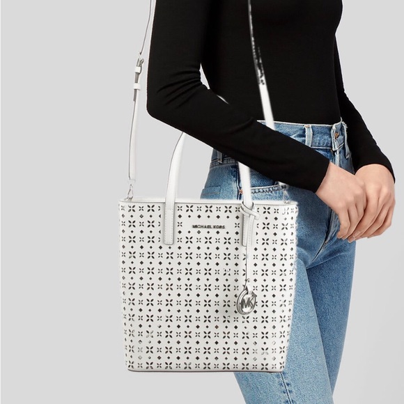 MMK Leather Lasercut Embellished Tote - Picture 2 of 13